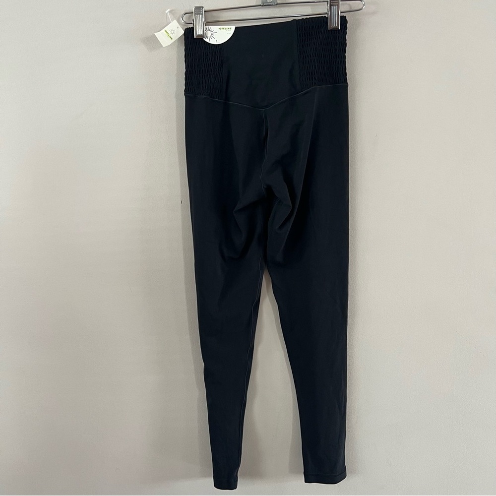 Aerie Real me 7/8 smocked leggings Ladies size small black - Picture 5 of 9